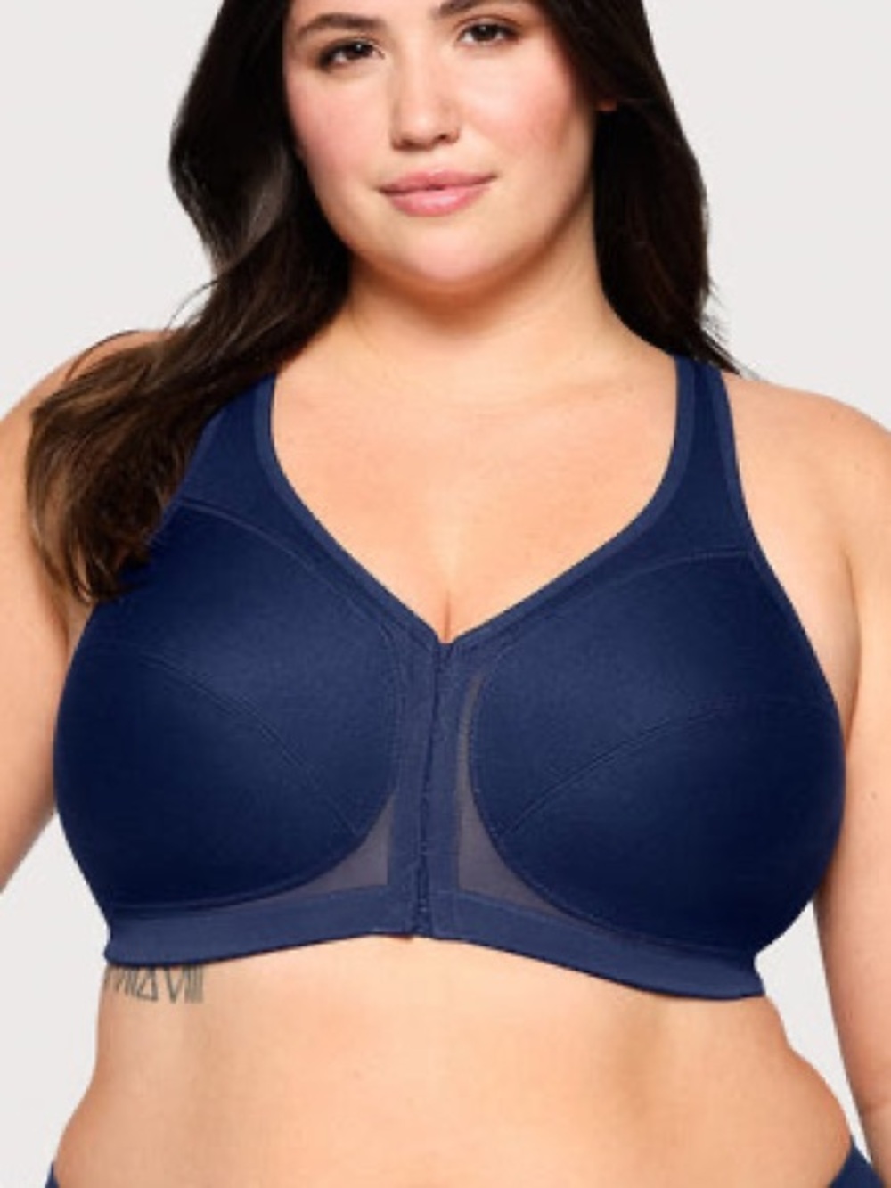 Glamorise Magic Lift with Posture Back Support Bra 56B Navy Front Closure